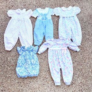 Lot Bundle VTG 90s Bubble Rompers Size 24 Mos